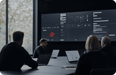 Team collaborating on innovative web development project